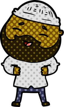 cartoon happy bearded man vector