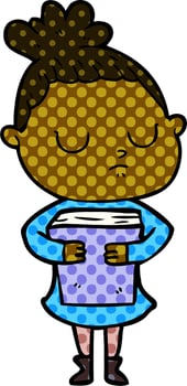 cartoon calm woman vector