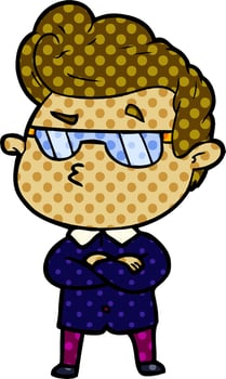 cartoon cool guy vector