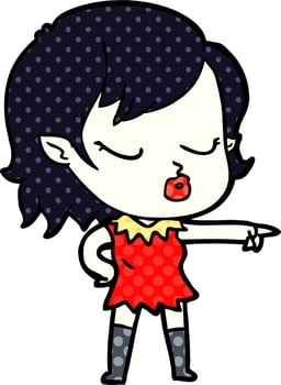 cute cartoon vampire girl vector