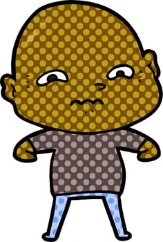 cartoon nervous man vector