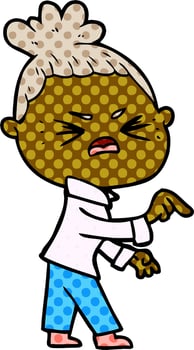 cartoon angry woman vector