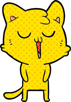 cartoon cat singing vector