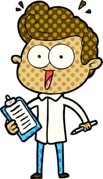 cartoon staring man vector