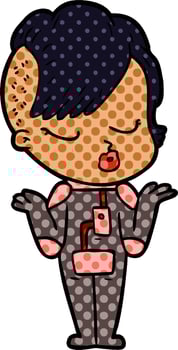cartoon pretty hipster girl vector