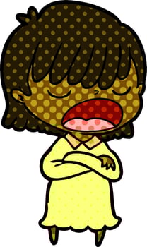 cartoon woman talking loudly vector