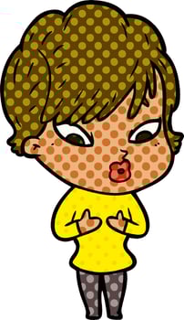 cartoon woman character vector