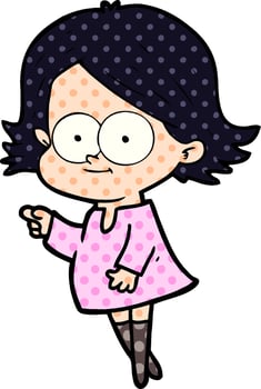happy cartoon girl vector