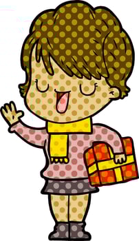 cartoon woman talking vector