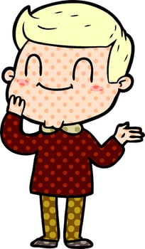 cartoon friendly man vector