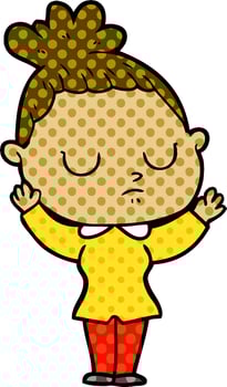 cartoon calm woman vector