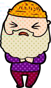 cartoon man with beard vector