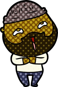 cartoon happy bearded man vector