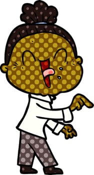 cartoon happy old woman vector