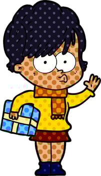 cartoon doodle character woman vector