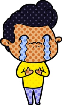 cartoon man crying vector