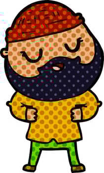 cartoon man with beard vector