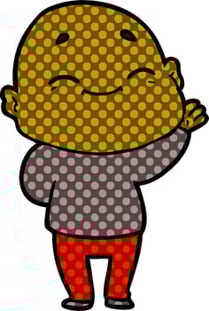 cartoon happy bald man vector