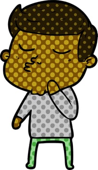 cartoon model guy pouting vector