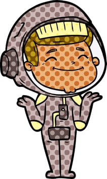 happy cartoon astronaut vector