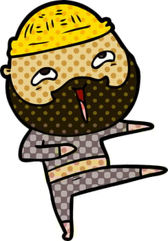 cartoon happy bearded man vector