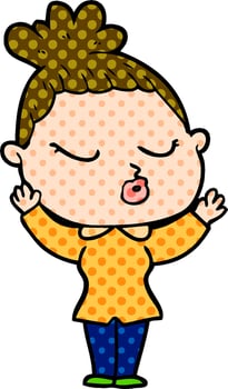 cartoon calm woman vector