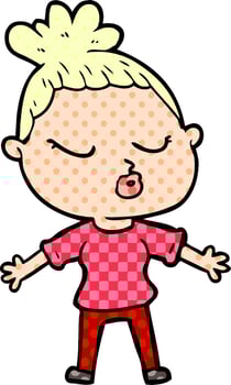 cartoon calm woman vector