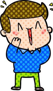 cartoon excited man vector