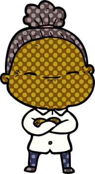 cartoon peaceful old woman vector