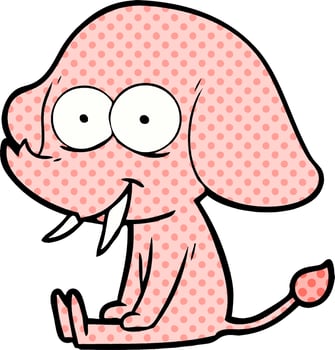 happy cartoon elephant vector