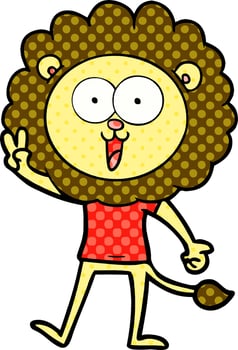 happy cartoon lion vector