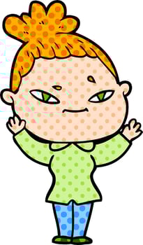 cartoon woman character vector