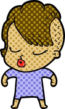 cartoon pretty hipster girl vector