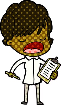 cartoon woman talking vector