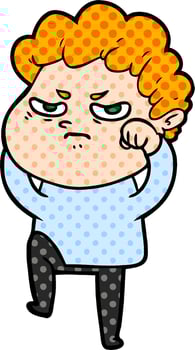 cartoon angry man vector