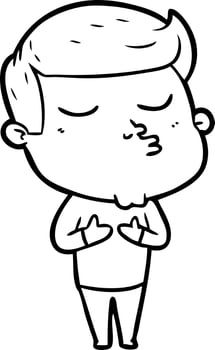 cartoon model guy pouting vector