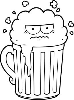 cartoon mug of beer vector