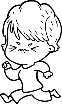 cartoon frustrated woman vector