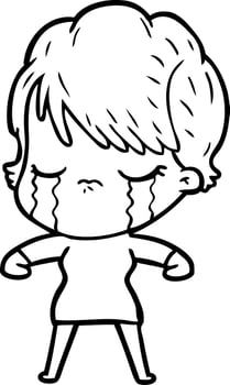 cartoon woman crying vector