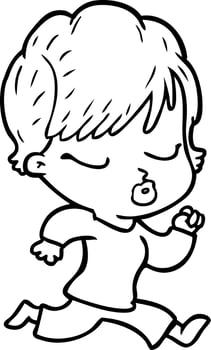 cartoon woman with eyes shut vector