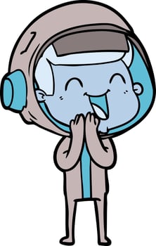 happy cartoon astronaut vector