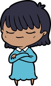 cartoon doodle character woman vector