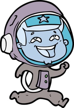 cartoon laughing astronaut vector