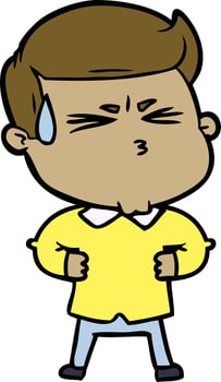 cartoon man sweating vector