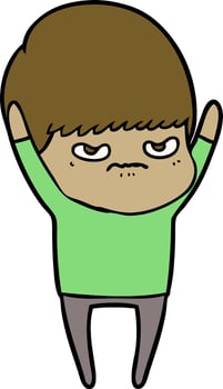angry cartoon boy vector