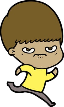 cartoon angry boy vector