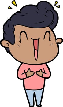 cartoon excited man vector