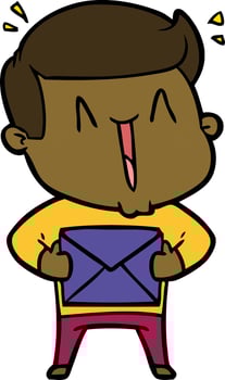 cartoon excited man vector