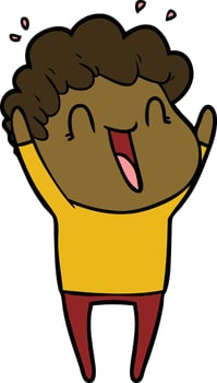 cartoon happy man vector