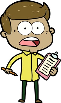cartoon shocked man vector